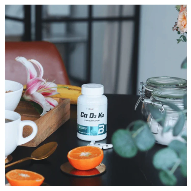 Ca D3 K2 on the table contains 90 caps by BioTechUSA