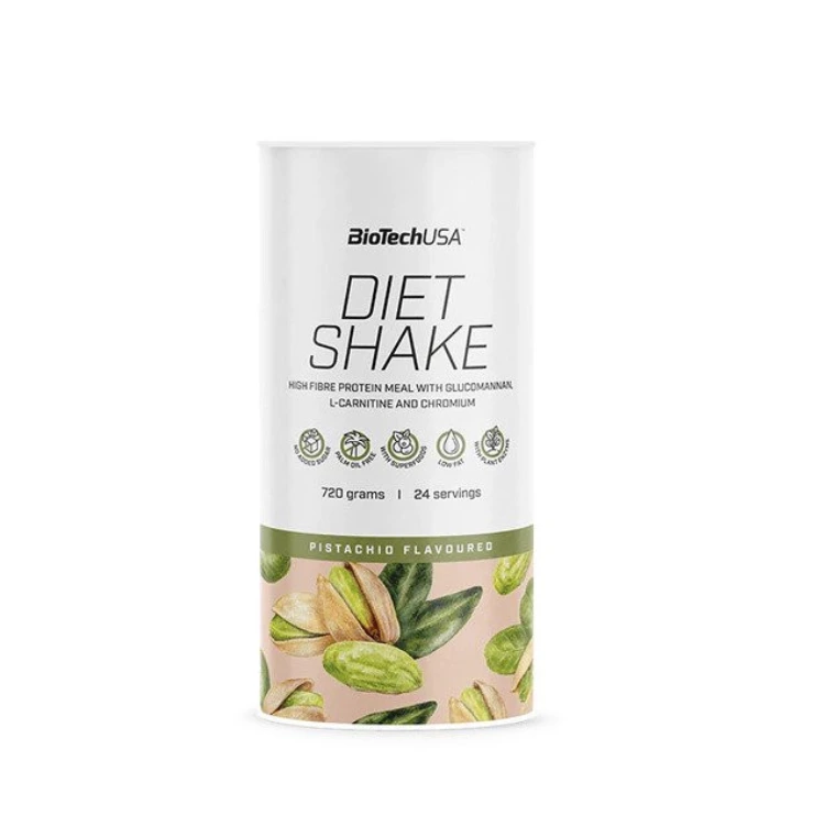 BioTechUSA Diet Shake Pistachio 720 g high-fibre meal replacement with glucomannan