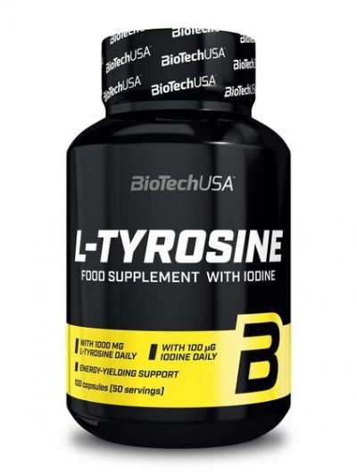 L-Tyrosine supplement BioTechUSA 100 capsules amino acid for thyroid and focus