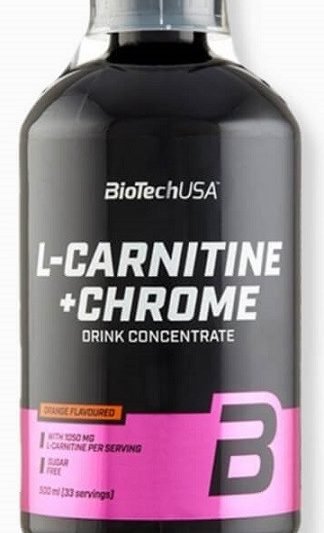 BioTechUSA L-Carnitine Chrome liquid 500 ml orange flavour with chromium
